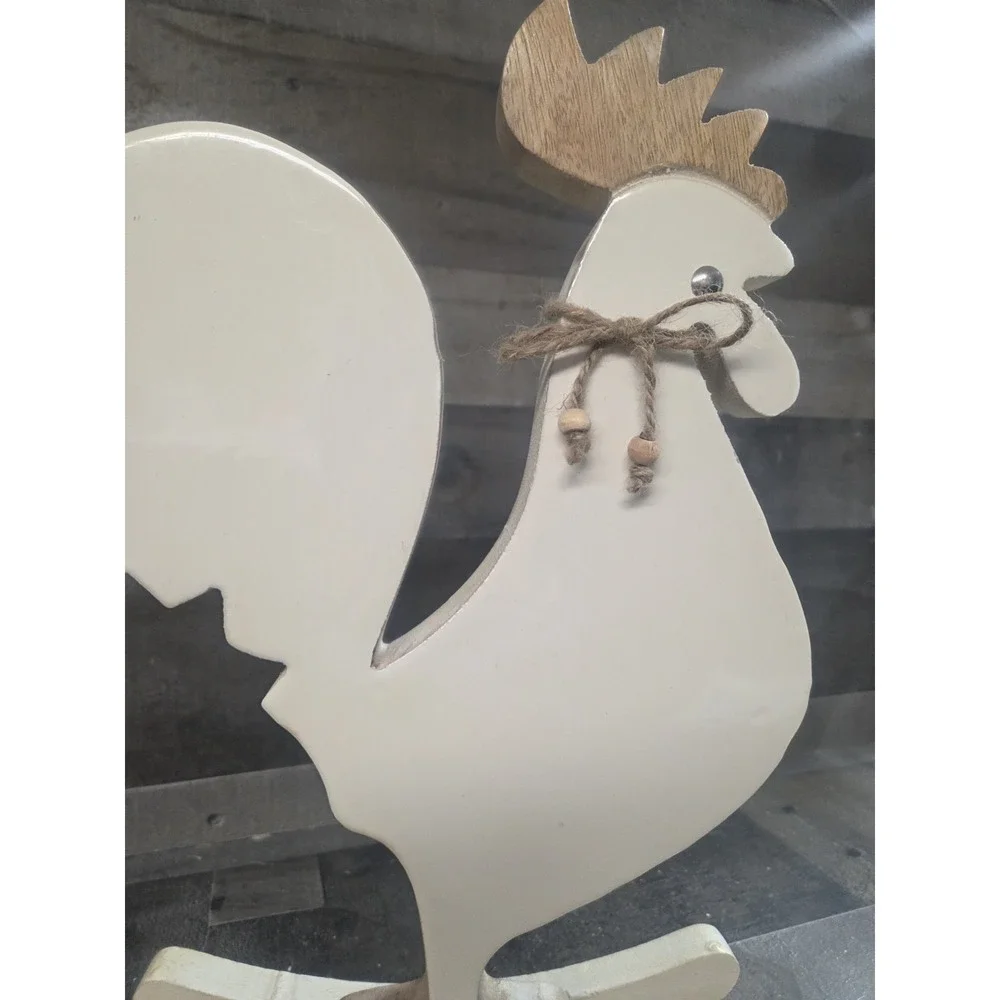 Wood Rooster Farmhouse Decor Rocking Base 14